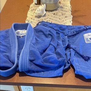 Blue Martial Arts Uniform with Drawstring